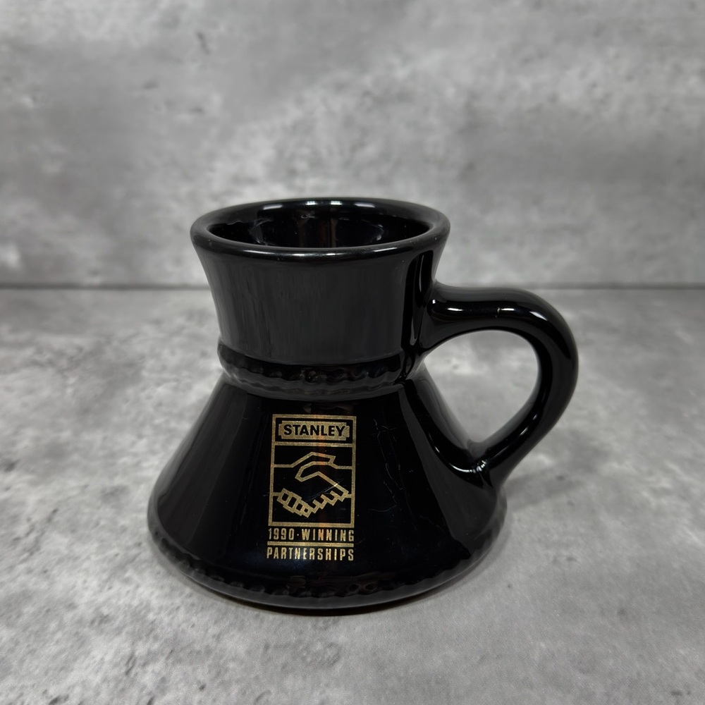 Stanley Tools 1990 Winning Partnerships Black Ceramic Mug Vintage Promo Cup - Picture 2 of 5